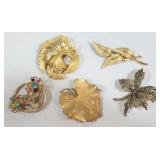 5 Signed Costume Pins