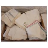 Box lot of vintage linens