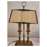 Vintage slag glass desk lamp