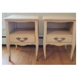 Kindel pair of French Provencial bedside stands