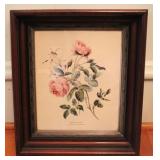 Walnut shadowbox frame with floral