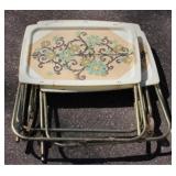 Vintage folding TV trays, as is