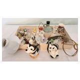 Box Lot of Miniatures, repairs to mouse & skunk