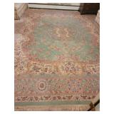 Karastan green medallion Kirman rug14.8 x 11.6