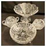 4 pieces of Early Cut Glass
