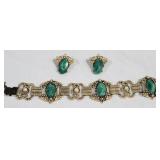Vintage Costume Bracelet & Matching Clip Earrings