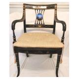 Vintage Stenciled Arm Chair - Cane Seat