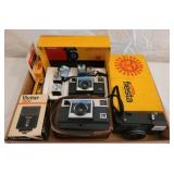 Box lot of vintage cameras