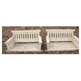 2 Vintage wood carved porch swings - 21 x 43 x 19