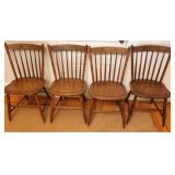 Set of 4 vintage Hitchcock signed chairs