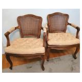 Pair of French Cane Chairs - AS IS - cane on seats