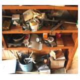 Assorted items, 2 shelves & floor