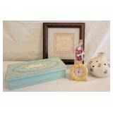 Lot of Assorted Items - metal trinket box