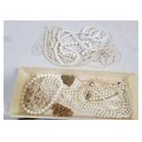 Group Lot of Costume Pearls, Beaded Necklaces,