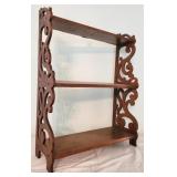 Carved wood what not shelf
