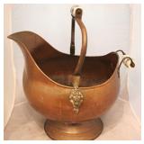 Copper coal & ash scuttle bucket - 19 x 16