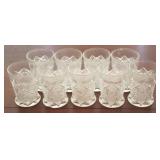 9 Early American pressed glass 5" tumblers