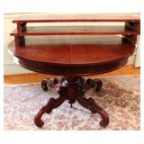 Carlton McLendon carved dining table, 2 leaves