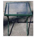Glass top outdoor table - 17 x 15 x 15
