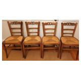 Set of 4 Rush Seat Chairs Signed S Cavallo NY