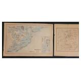 2 Early Maps, Charleston, SC & Fredericksburg, VA
