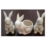 3 Rabbit figurines - 8"