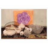 Fostoria Heather creamer/sugar/tray & other items