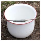 Red edge enamel slop bucket - 8.5 x 10