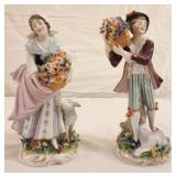 Matched Pair of Sitzendorf Porcelain Figurines