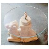 Vintage Camel Base, Glass Top Table