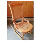Caned Wooden Rocker, as is