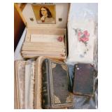 Box lot of Vintage Books, letters, hymnals, etc