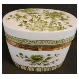 Green & White Porcelain Lift Top box