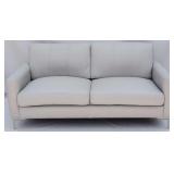 Leather Living Condo sofa in cloud gray