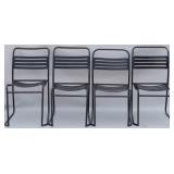 4 Metal strap chairs - 34.5 x 18 x 20
