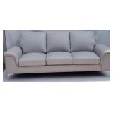 Leather Living cloud gray sofa - 39 x 90 x 38