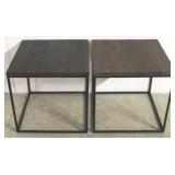 Pair Sankara small tables, dark finish