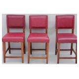 3 Powell burgundy counter stools
