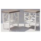 Pair 2 tone end tables by Split Nickel