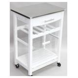 Powell white kitchen cart