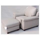 Leather Living arm chair & ottoman