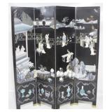 Folding Oriental Wood Screen Room Divider-72" x 6"
