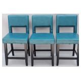 3 Powell teal counter stools