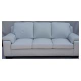 Leather Living Maxwell silver gray leather sofa
