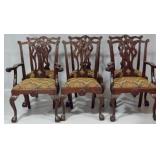 Chippendale carved set of 6 dining chairs