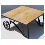 Metal & wood industrial design coffee table