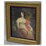 Portrait in gilded frame, vintage, 34 x 29.5