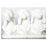White Three Wise Monkeys Statue