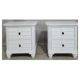 Home Insights pair of white & caned bedside stands
