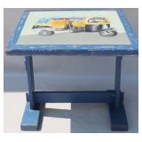 Painted blue table - 30 x 33 x 33